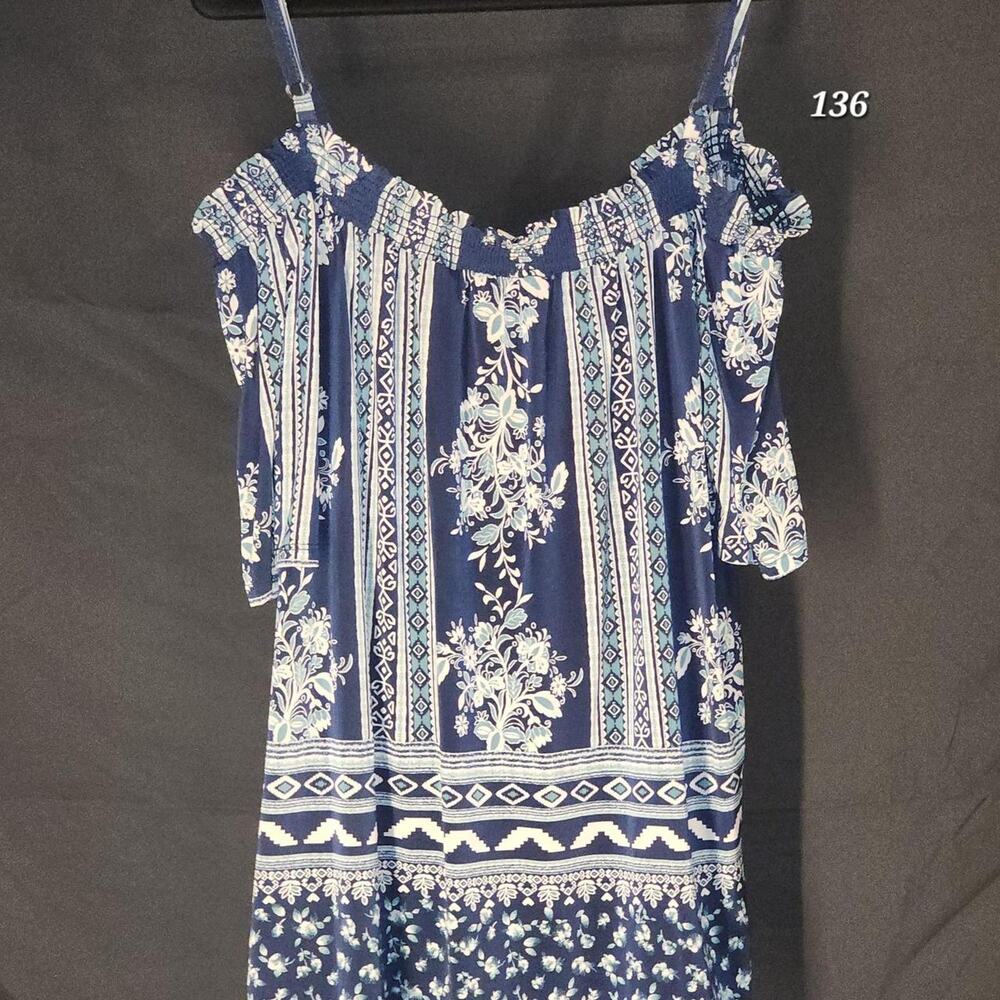 Blue white floral and